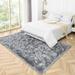 Noahas Faux Sheepskin Area Rug Soft Shag Rug Silky Area Rug Decor Washable Non-Slip Rug 4x6ft Gray