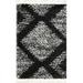 Rugs.com Serenity Shag Collection Rug â€“ 4 x 6 Black And White Shag Rug Perfect For Living Rooms Large Dining Rooms Open Floorplans