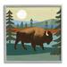 Stupell Industries Sunny Wild Bison Woodlands Lake Trees Collage 12 x 12 Design by Victoria Barnes
