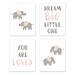 Elephant Grey and Blush Pink Collection Wall Art Prints - Set of 4