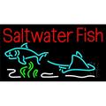 Saltwater Fish LED Neon Sign 20 Tall x 37 Wide - inches Black Square Cut Acrylic Backing with Dimmer - Premium built indoor Sign for Club Home dÃ©cor Event Workshop Storefront.