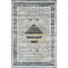 nuLOOM Sarai Machine Washable Distressed Diamond Area Rug 4 x 6 Gray