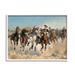 Stupell Industries Galloping Horses Herd Cowboys Trotting Desert Sand Painting White Framed Art Print Wall Art Design by Lettered and Lined