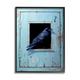 Stupell Industries Crow Perched Rustic Blue Door Hanging Key Painting Black Framed Art Print Wall Art Design by Alan Weston