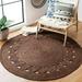 Avgari Creation Hand Woven Oriental Jute Round Area Rug Brown 5x5 Living Room Indoor Garden Carpet Rug Doormat