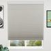 Keego Cordless Cellular Shades Window Blinds Size and Color Customizable Light Grey Blackout Fabric White Case 25 w x 32 h