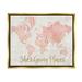 Stupell Industries She s Going Places Quote Pink Watercolor World Map Metallic Gold Framed Floating Canvas Wall Art 16x20 by Sue Schlabach