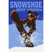 Snowshoe West Virginia Colorblock Snowboarder (12x18 Wall Art Poster Room Decor)