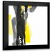 Paschke Chris 12x12 Black Modern Framed Museum Art Print Titled - Black and Yellow II v2