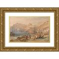 Joseph Mallord William Turner 14x11 Gold Ornate Wood Frame and Double Matted Museum Art Print Titled - St. Mawes Cornwall (ca. 1823)