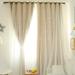 Blackout Star Curtains for Girls Bedroom Living Room Double Layer Solid Blackout and Sheer Window Curtains 2 Panels Set Yellow 39.37 x 78.7 inch