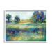 Stupell Industries Wetland Watercolor Landscape Abstract Blue Green Painting Framed Art Print Wall Art 20x16 By Third and Wall