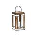 Melrose Glass Paned Pillar Candle Lantern - 13.5 - Bronze Tone