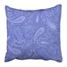 USART Abstract Blue Paisley Pattern Damask Digital Drawing Elegance Fantasy Flourish Pillow Case Cushion Cover 20x20 inch