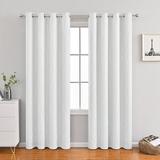 DONGPAI Blackout Curtains Silver Wave Line Print Grommet Thermal Insulated Window Curtain Drapes for Living Room Bedroom 1 Panel White