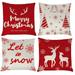 Christmas Pillow Covers 18x18 Merry Christmas Tree Snowman Throw Pillow Covers Set of 4 Elk Merry Christmas Holiday Linen Couch Cushion Cases Home Decorations Gifts for Outdoor