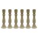 7 Inch Tall Unfinished Wooden Candlesticks with Metal Candle Holder Cup Center - Wholesale Pack of 6