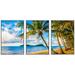 wall26 Framed Canvas Print Wall Art Set Cloudy Sky Tropical Beach Island Horizon Nature Wilderness Photography Realism Rustic Landscape Colorful for Living Room Bedroom Office - 24 x36 x3