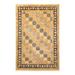 One of a Kind Hand Made Mogul Geometric Wool Area Rug Ivory 6 x 9