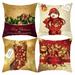 Jikolililili Christmas Xmas Cushion Throw Cover Lattice Pillow Case Cotton Home Sofa 4PCS 2022 Standard Bed Pillow Cases Clearance