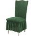 PhoneSoap Bubble plaid Stretch Dining Chair Covers Slipcovers Thick With Chair Cover Skirt â€“ Relieves Back Pain DARK GREEN