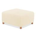 TAOCOCO Stretch Ottoman Covers Solid Storage Footstool Furniture Slipcover Protector for Rectangular Footrest Ivory