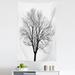 Black White Tapestry Monochrome Barren Maple Tree Silhouette Hand Drawn Autumn Season Nature Fabric Wall Hanging Decor for Bedroom Living Room Dorm 5 Sizes Black White by Ambesonne