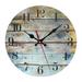 9.8 Inch Wooden Wall Clock Wooden Decorative Clock Non Ticking Clocks Multicolor