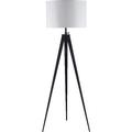 NEW Black Painted Metal Finish & White Fabric Shade Adjustable Floor Lamp 31172