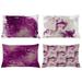 Abstract Throw Pillow Cushion Case Pack of 4 Weathered Modern Stain Look Quirky Details Brushstrokes Print Modern Accent Double-Sided Printing Pale Grey and Dark Magenta 5 Sizes by Ambesonne