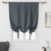 CUH Thermal Insulated Blackout Curtain - Bathroom Roman Curtain Gray Tie Up Shade for Small Window Girls Room Window Valance Balloon Blind Rod Pocket 1-Panel (22 x 46 Inches Long)