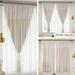 2 Panels Home Curtains Layered Solid Plain Panels And Sheer Sheer Curtains Window Curtain Panels 39 x70