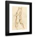 Jacopo Palma il Giovane 10x14 Black Modern Framed Museum Art Print Titled - Nude Man Seen from Behind (Verso)