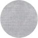 Ahgly Company Indoor Round Mid-Century Modern Platinum Silver Gray Oriental Area Rugs 5 Round