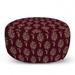 Maroon Pouf Cover with Zipper Rhythmic Paisley Design Antique Damask Style Leaves Like Motifs Illustration Soft Decorative Fabric Unstuffed Case 30 W X 17.3 L Maroon Pale Sepia by Ambesonne