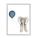 Stupell Industries Baby Elephant with Blue Balloon Graphic Art Framed Art Print Wall Art 16x20 By Susan Knovich