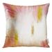 USART Pink Brush Peach Watercolor with Gold Stroke Orange Coral Pillow Case 20x20 Inches Pillowcase