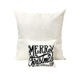 MINI Merry Christmas White | Christmas decor | 8 x 8 | Home Decor | Primitive Decor | Tiny House Decor | Lumbar Pillow