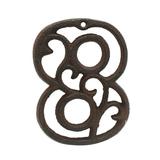 Decorative Vintage Cast Iron Metal House Numbers 4.3-Inch Rustic Hollowed Arabic Numbers 0 to 9 Cast Metal Address Number Home Garden Yard Mailbox Hanging Wall Sign Letters Decor(8)