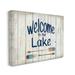 Stupell Industries Welcome to Lake Greeting Boat Oars Lakehouse Blue Greeting Canvas Wall Art Design by Kim Allen 16 x 20