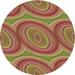 Ahgly Company Machine Washable Indoor Round Transitional Grapefruit Red Area Rugs 4 Round