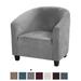 Stretch Velvet Club Sofa Chair Cover Tub Barrel Armchair Slipcover Dining Room Removable Washable Sofa Couch Cover(Grey)