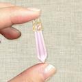 WEPRO Natural Amethyst White Powder Dongling Blue Gold Tiger Eye Stone Hexagonal Column 9 X 40 Mm Hexagonal Column