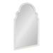 Kate and Laurel Hogan Farmhouse Arched Wall Mirror 24 x 36 White Vintage Moroccan Mirror with Scalloped Crown for Antique Inspired Wall Decor