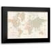 Wild Apple Portfolio 24x17 Black Modern Framed Museum Art Print Titled - Old World Map Blush and Mint