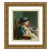 Jean II Restout 20x23 Gold Ornate Framed and Double Matted Museum Art Print Titled - Boy in a Child s Chair (1736)