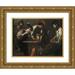 Valentin de Boulogne 18x14 Gold Ornate Wood Frame and Double Matted Museum Art Print Titled - Soldiers Playing Cards and Dice (The Cheats) (C. 1618-1620)