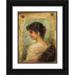 Hans Zatzka 12x14 Black Ornate Wood Framed Double Matted Museum Art Print Titled: Profile Portrait of a Young Woman