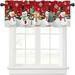 Skearow Single Curtain Panel Christmas Short Curtain Kitchen Valance Cafe Tier Bathroom Scarf Slot Top Window Curtain Rod Pocket Window Drape Christmas Short Curtain L W:91 x H:18