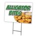 SignMission C-1216 Alligator Bites 12 x 16 in. Yard Sign & Stake - Alligator Bites